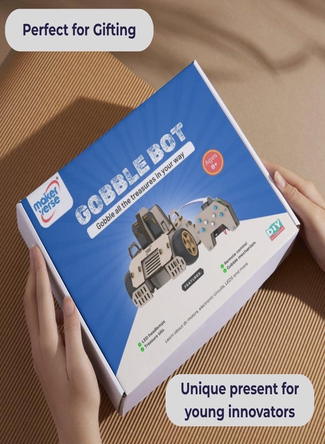 MakerVerse GobbleBot | DIY Electronic Robot Kit | Robot with Remote Control | Science Project for Age 8, 9, 10, 11, 12, 13, 14 (Wood) for Boys & Girls for Boys and Girls - Image 5